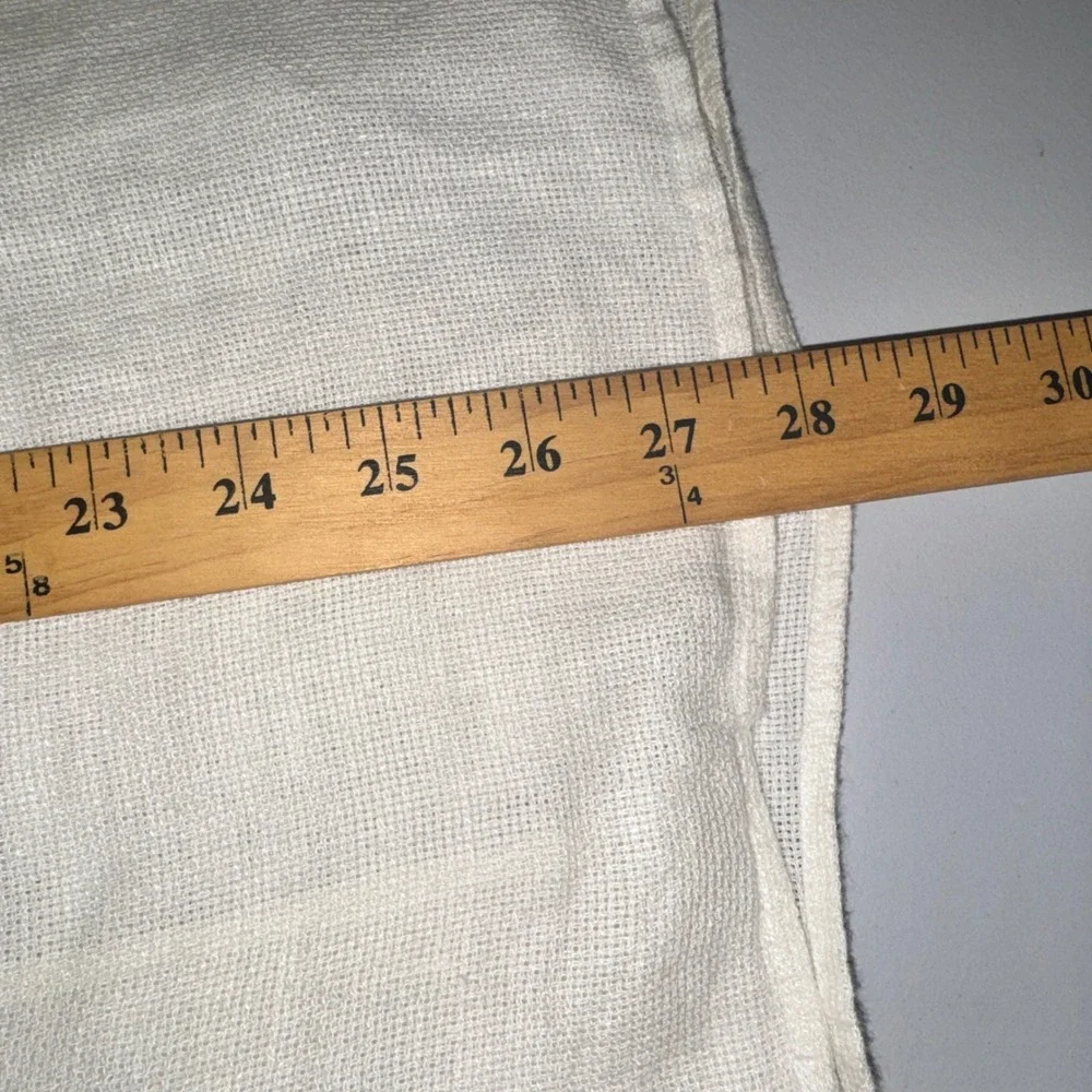Banana Republic Irish Linen Camp Collar Shirt Cream Small Short Sleeve Preppy